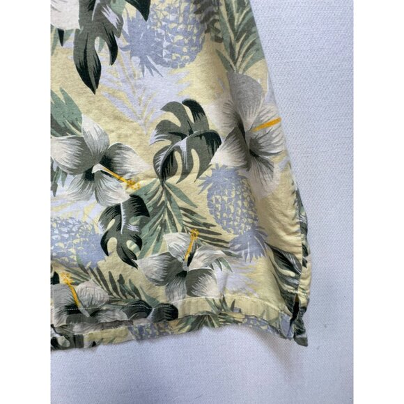 Cherokee Waikiki Hawaiian Button-Up Shirt Size XL Green Short Sleeve Tropical - Picture 4 of 13